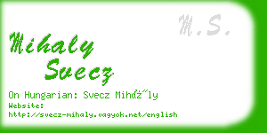 mihaly svecz business card